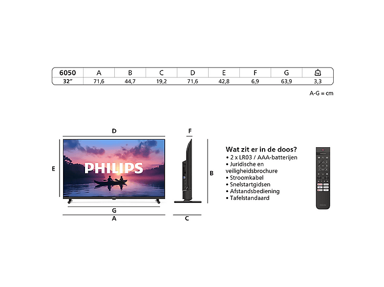 PHILIPS 32PFS6050/12 Full HD LED Smart TV (2026) - Full HD - TV LED - 32 pouces - 2026